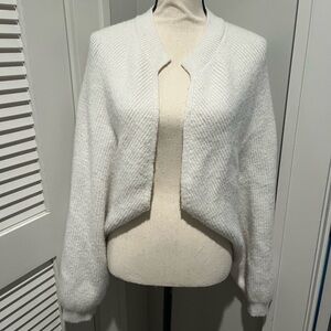 Pilcro Ivory Open-Front Knit Cardigan